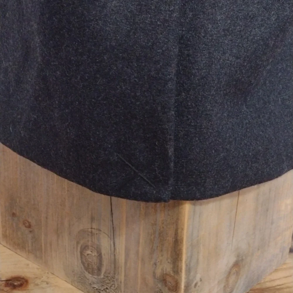 J Crew Black Charcoal Heavy Wool Blend Full Zip Long Winter OverCoat Size S